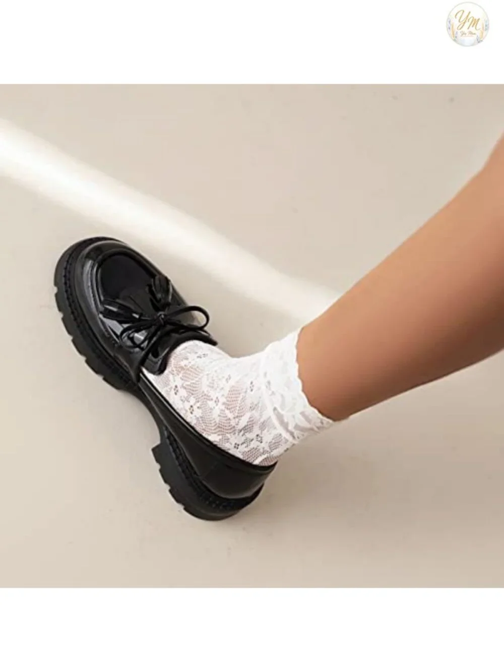 Patent Leather Tassel Loafers Women's Slip-On Thick-Soled Flats Waterproof